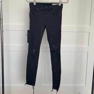 Rag & Bone Stretch Legging Black Ripped Je…